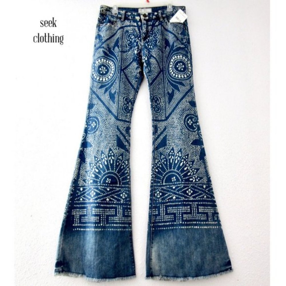 NWT Free People 28 Discharge Bali Flare Jeans